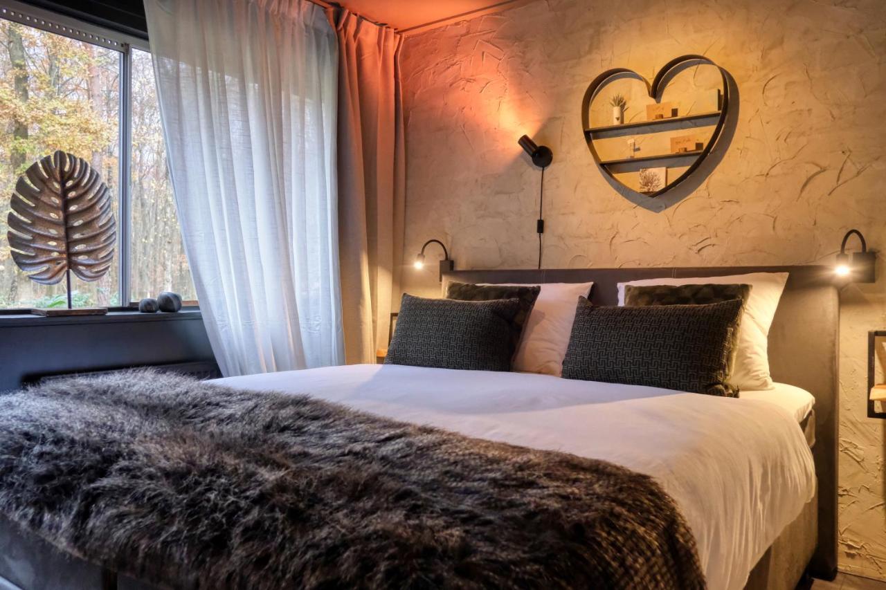 Lodge In Een Bosrijke Omgeving Met Hottub & Sauna Opt Rheezerveen Dış mekan fotoğraf